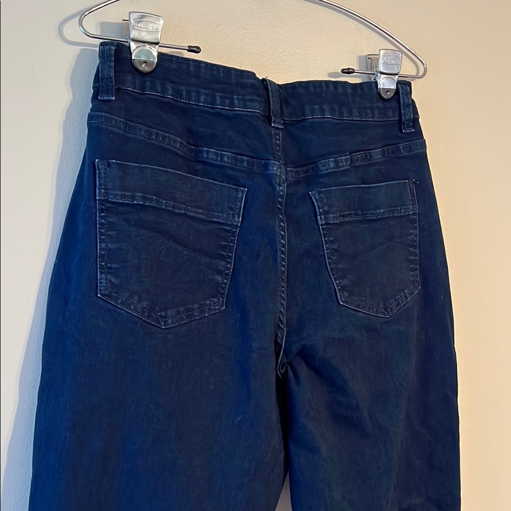 Universal Standard Dylan High Rise Tapered Jeans Dark Indigo Blue‎ Stretch Denim - Picture 5 of 12